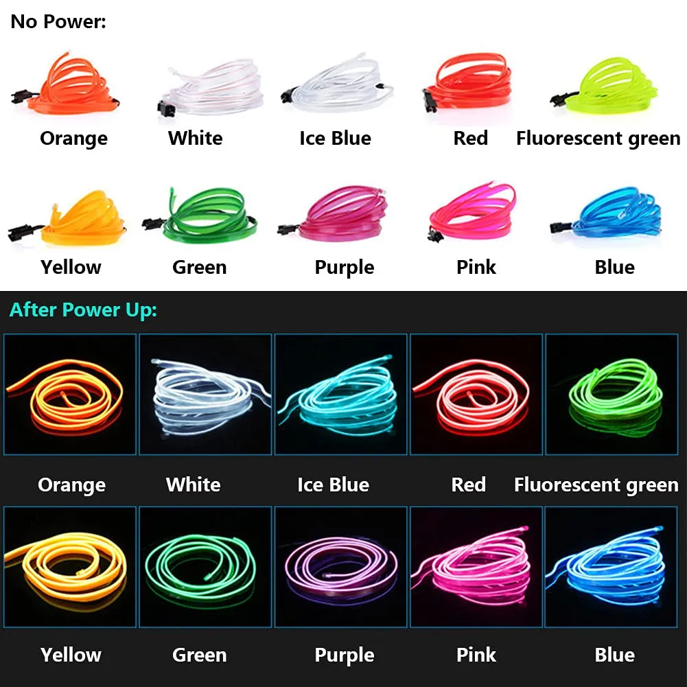 5M Car Interior LED Strip Light Neon EL Wire - Flexible USB Powered Ambient Lighting for Auto DIY, Parties & Home Decor showcase 10