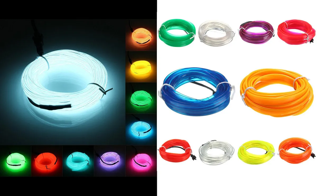 5M Car Interior LED Strip Light Neon EL Wire - Flexible USB Powered Ambient Lighting for Auto DIY, Parties & Home Decor showcase 4