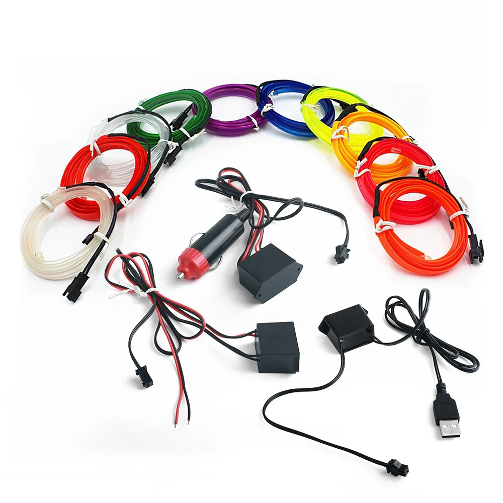 5M Car Interior LED Strip Light Neon EL Wire - Flexible USB Powered Ambient Lighting for Auto DIY, Parties & Home Decor showcase 11