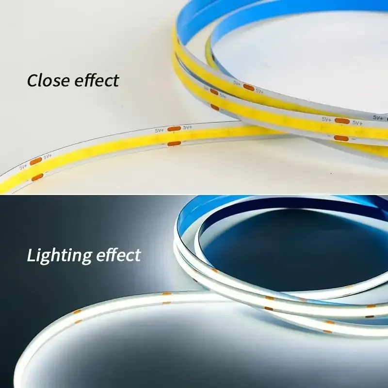 LED COB Light Strip with Touch Dimmer - 5V USB Flexible Diode Tape for Indoor Lighting, TV Backlight, Mirror Decor, DIY Projects - 320 LEDs/m, High CRI >90 showcase 13