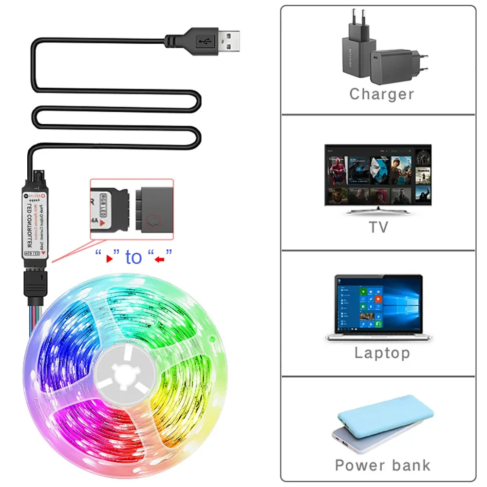 RGB LED Strip Lights with 44-Key Remote Control - 1m to 20m Flexible Tape for Home, Bedroom, Party Decor, TV Backlight showcase 5