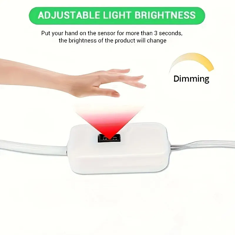 USB LED Neon Light Strip with Gesture Control Dimmer, 5V Silicone Rope Tube, IP65 Waterproof, Flexible for Home & Outdoor Decoration thumbnail 3