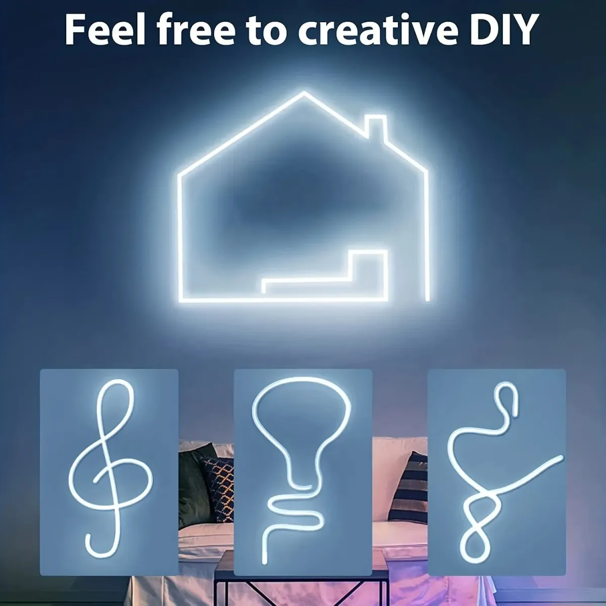 USB LED Neon Light Strip with Gesture Control Dimmer, 5V Silicone Rope Tube, IP65 Waterproof, Flexible for Home & Outdoor Decoration showcase 7