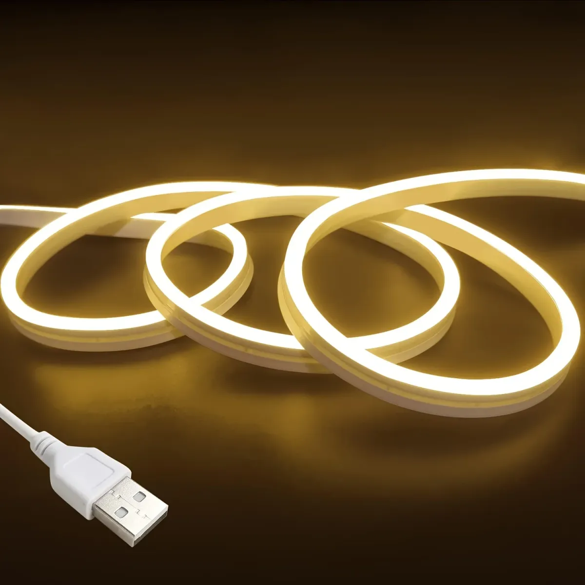 USB LED Neon Light Strip with Gesture Control Dimmer, 5V Silicone Rope Tube, IP65 Waterproof, Flexible for Home & Outdoor Decoration showcase 4