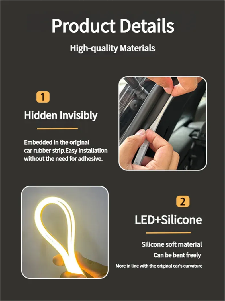 Flexible LED Car Trunk Light Strip - 2m/4m Soft PVC Auto Induction Lamp for SUV/MPV, Universal 12V/24V showcase 6