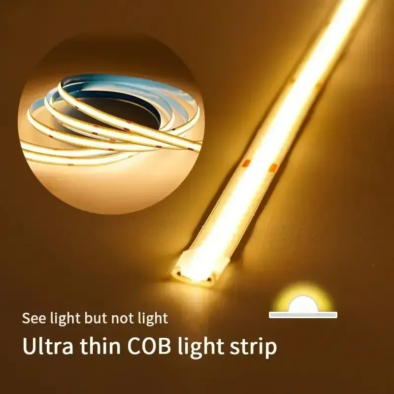 USB COB LED Strip Light with Touch Sensor, 5V Dimmable Flexible Ribbon Tape for TV Backlight, Kitchen Cabinets, Mirror, Wardrobe - 1m to 5m Lengths showcase 3