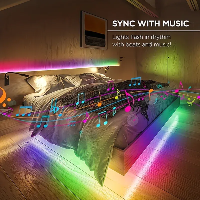 RGB LED Strip Lights with App Control - Flexible Ribbon Tape for Room, Bedroom, and Party Decoration - Multiple Lengths (1M-40M) showcase 7