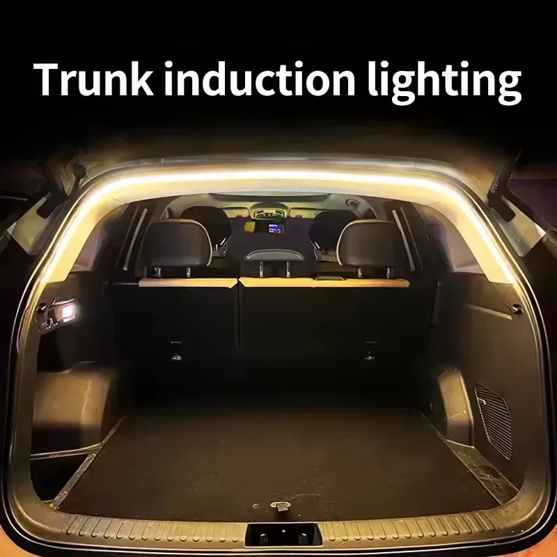 Bright LED Car Trunk Light Strip - Automatic Sensing, Waterproof, Flexible Ambient Interior Lighting for Easy Item Finding thumbnail 4