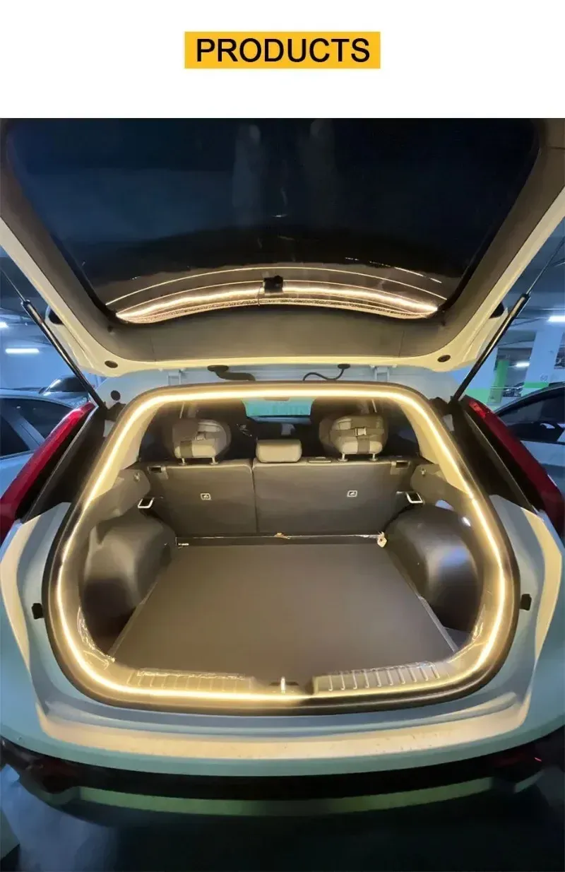 Bright LED Car Trunk Light Strip - Automatic Sensing, Waterproof, Flexible Ambient Interior Lighting for Easy Item Finding showcase 9