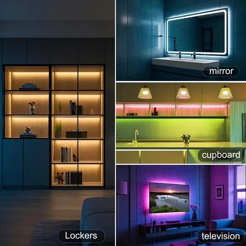 RGB LED Strip Lights 1-40M, USB 5V Music Sync, APP & Remote Control, Flexible LED Tape for TV Backlight, Room Decoration, Party Ambiance thumbnail 6