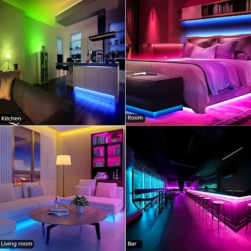 RGB LED Strip Lights 1-40M, USB 5V Music Sync, APP & Remote Control, Flexible LED Tape for TV Backlight, Room Decoration, Party Ambiance showcase 5