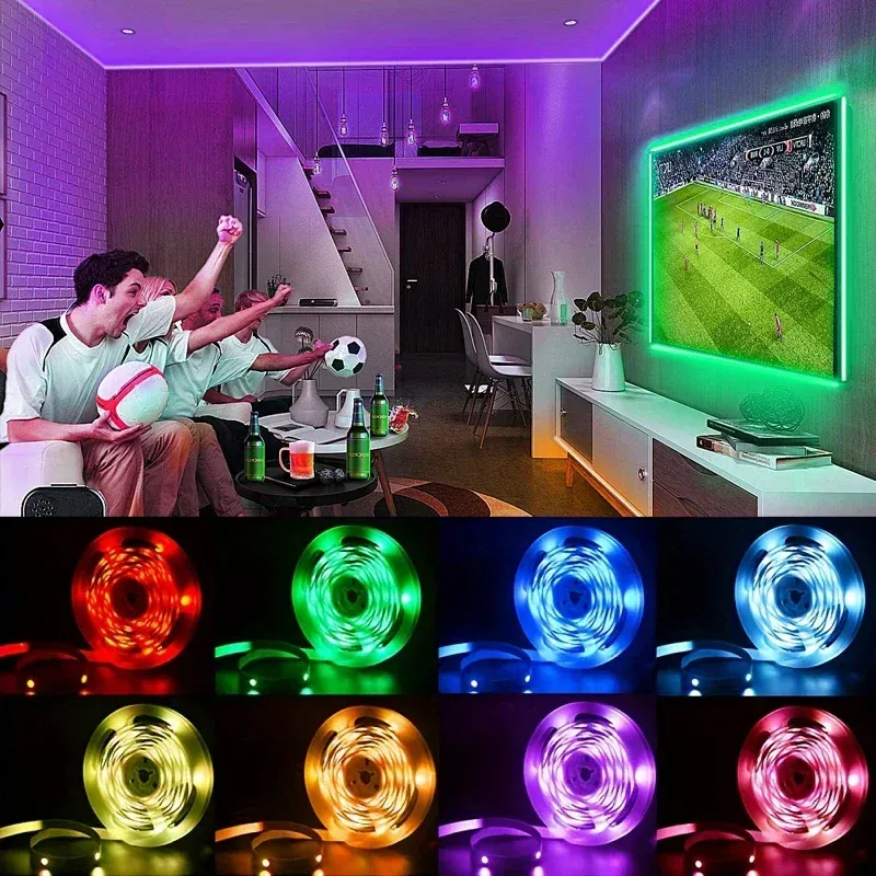 RGB LED Strip Lights for TV Backlight, USB 5V 3-Key Control Flexible Ribbon Tape for Home Party Decoration, ROHS Certified showcase 1