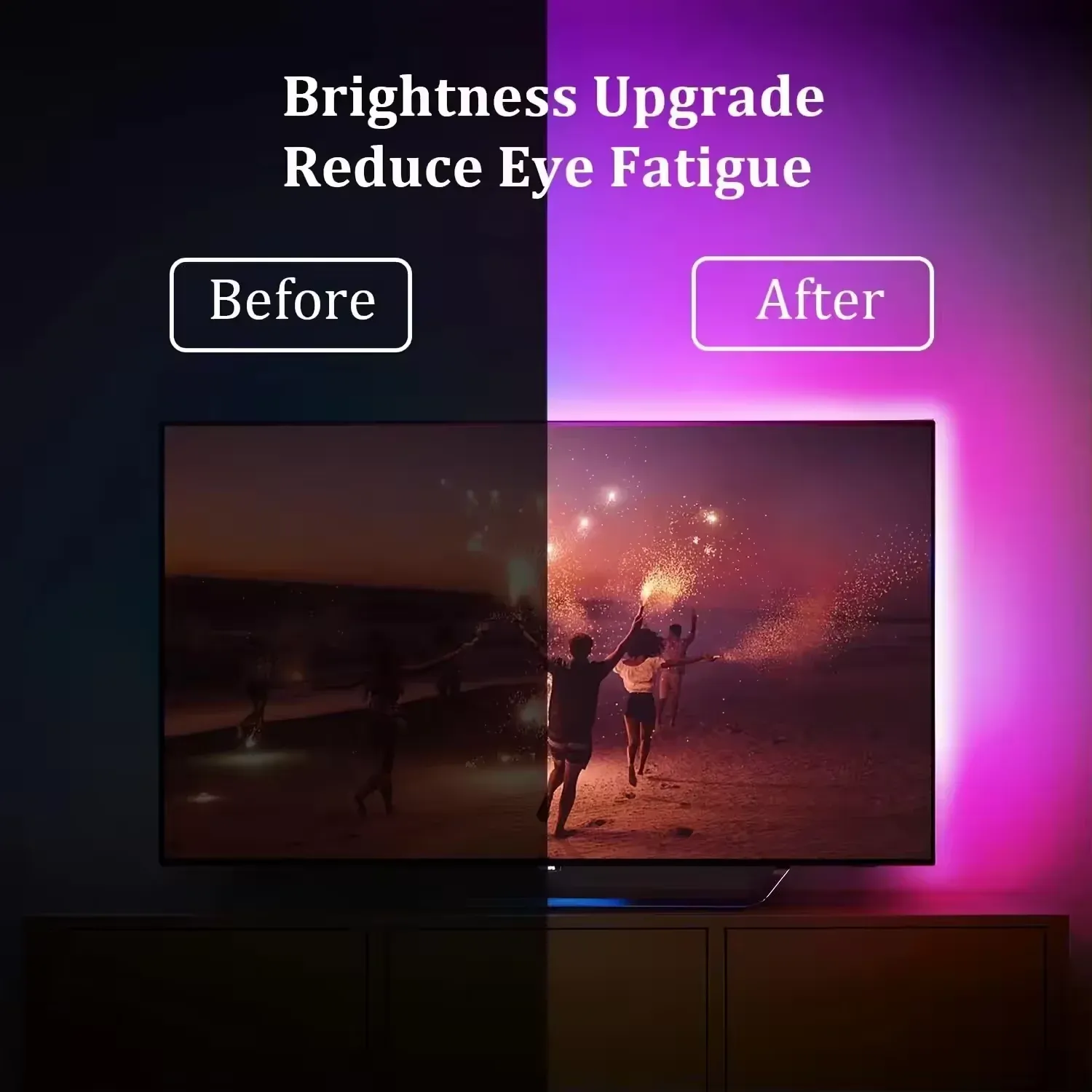 RGB LED Strip Lights for TV Backlight, USB 5V 3-Key Control Flexible Ribbon Tape for Home Party Decoration, ROHS Certified thumbnail 3
