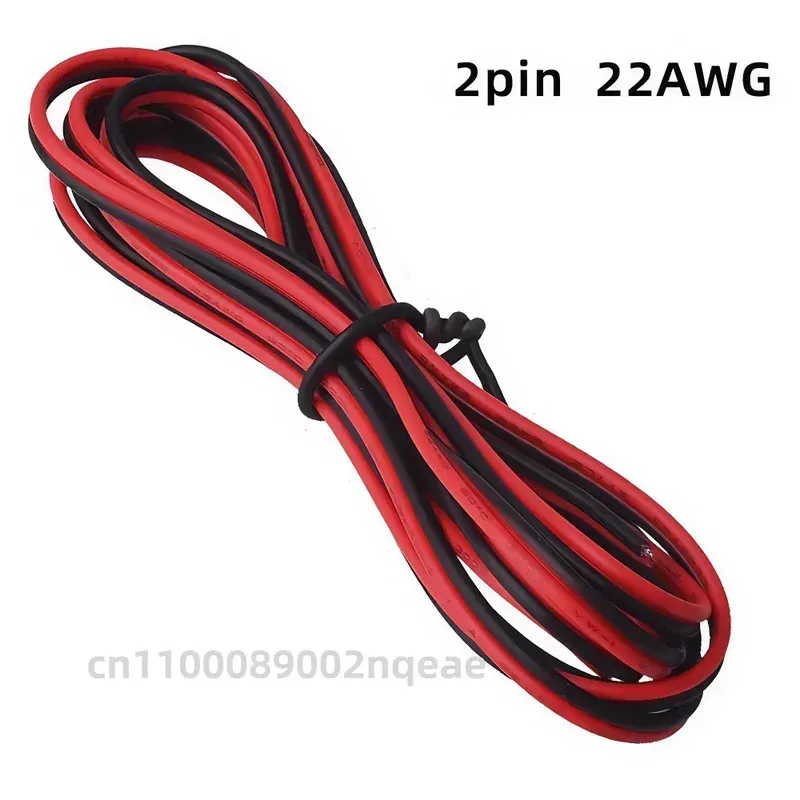 2-Pin Red Black Electrical Wire Cable 18-26 AWG Tinned Copper Extension Power Cord for LED Strips, Lighting, Audio, and Electronics thumbnail 2