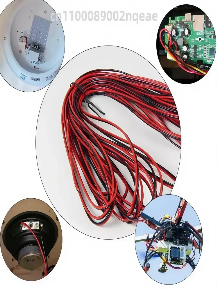 2-Pin Red Black Electrical Wire Cable 18-26 AWG Tinned Copper Extension Power Cord for LED Strips, Lighting, Audio, and Electronics showcase 3