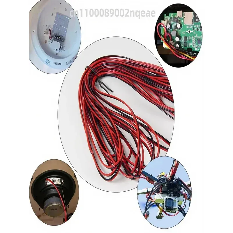 2-Pin Red Black Electrical Wire Cable 18-26 AWG Tinned Copper Extension Power Cord for LED Strips, Lighting, Audio, and Electronics thumbnail 6