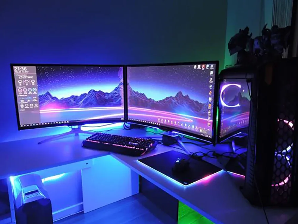RGB LED Strip Lights with Bluetooth App Control, USB Powered 5050 SMD Tape Ribbon for TV Backlighting, Desktop Decor, and Party Ambiance showcase 8