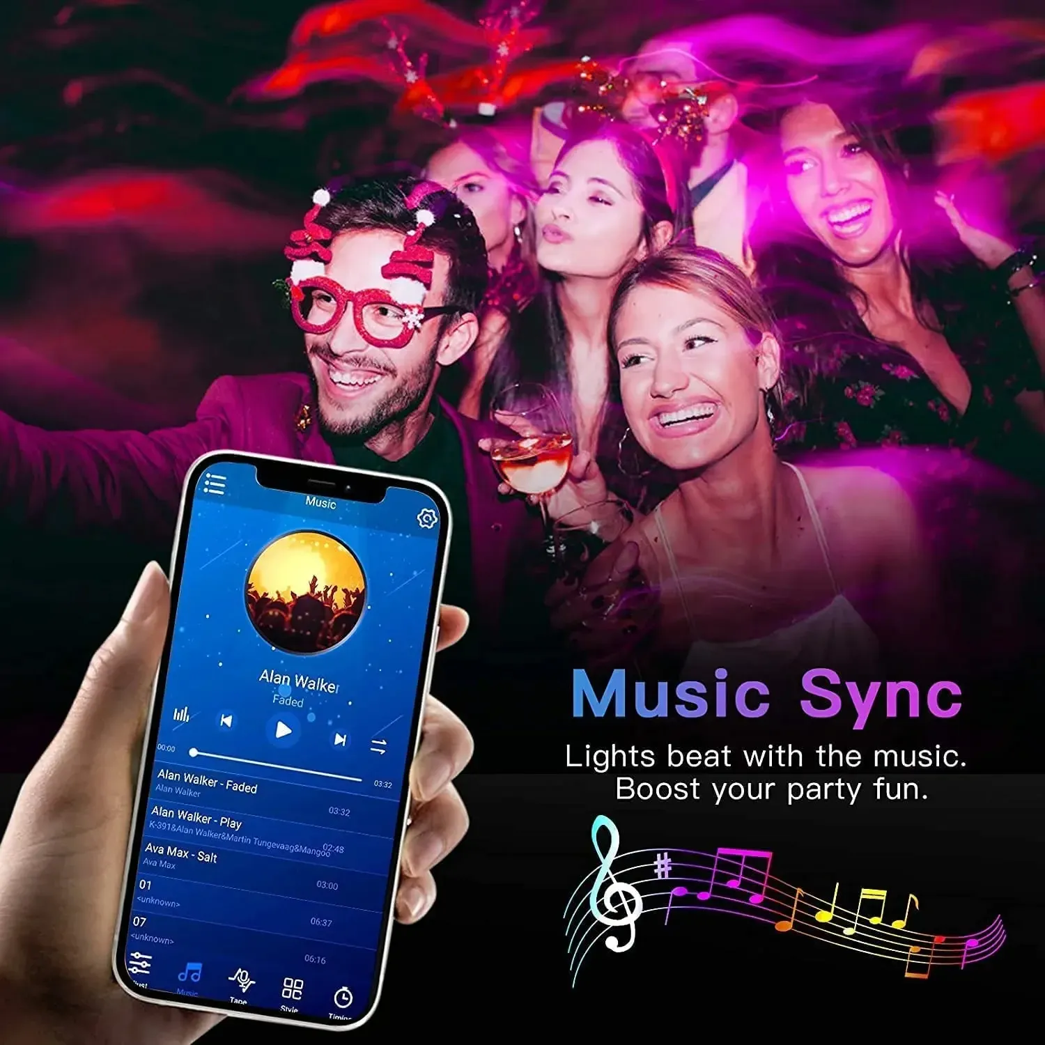 USB LED Strip Lights 5050 RGB Smart App Control Music Sync Flexible Ribbon Diodes for TV Backlight Home Decor Accent Lighting thumbnail 4