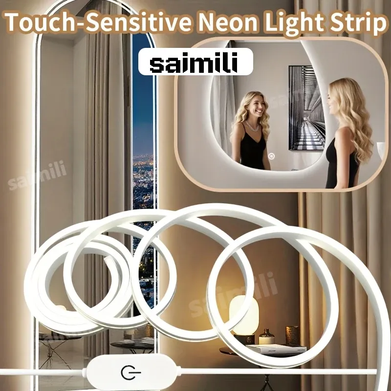 Waterproof Dimmable USB Neon LED Strip Light, Flexible 5V Ambient Decor Lamp for Bedroom, DIY Projects, TV Background - 6x12mm, 180° Angle thumbnail 1