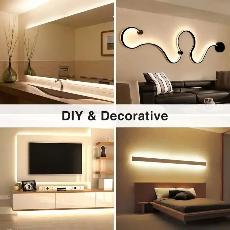 Waterproof Dimmable USB Neon LED Strip Light, Flexible 5V Ambient Decor Lamp for Bedroom, DIY Projects, TV Background - 6x12mm, 180° Angle showcase 2