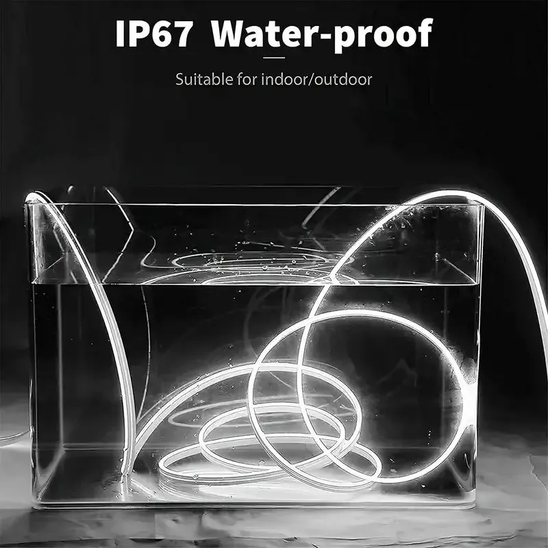 Waterproof Dimmable USB Neon LED Strip Light, Flexible 5V Ambient Decor Lamp for Bedroom, DIY Projects, TV Background - 6x12mm, 180° Angle showcase 5