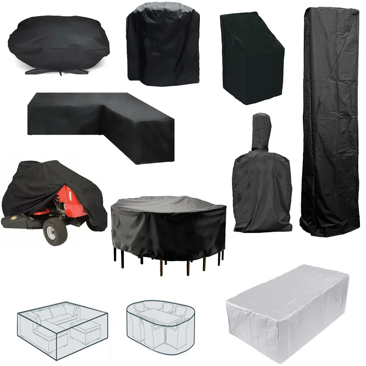 Waterproof Outdoor Patio Furniture Covers - Custom Size, Durable 210D Oxford Fabric, UV Resistant, Rain Snow Protection for Garden Chairs, Tables, Sofas, BBQs thumbnail 1