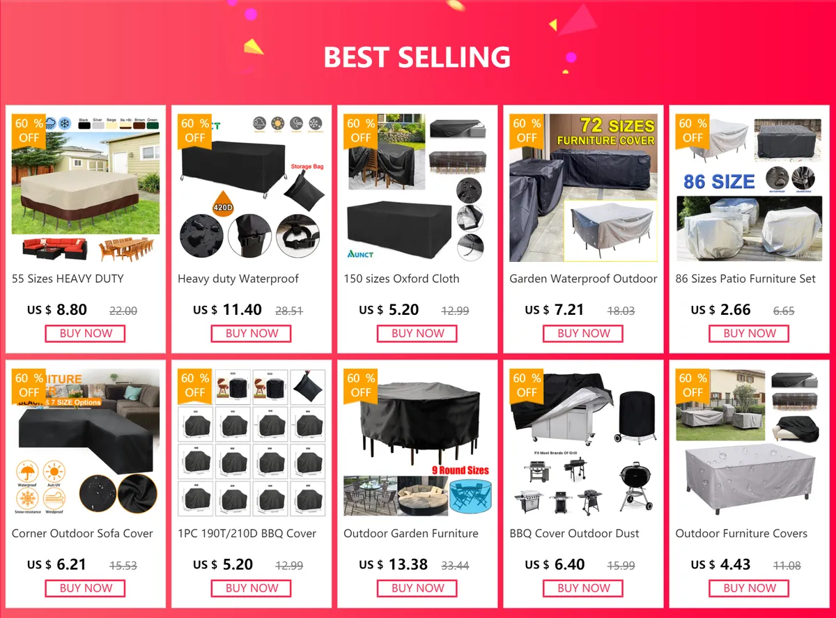 Waterproof Outdoor Patio Furniture Covers - Custom Size, Durable 210D Oxford Fabric, UV Resistant, Rain Snow Protection for Garden Chairs, Tables, Sofas, BBQs showcase 1