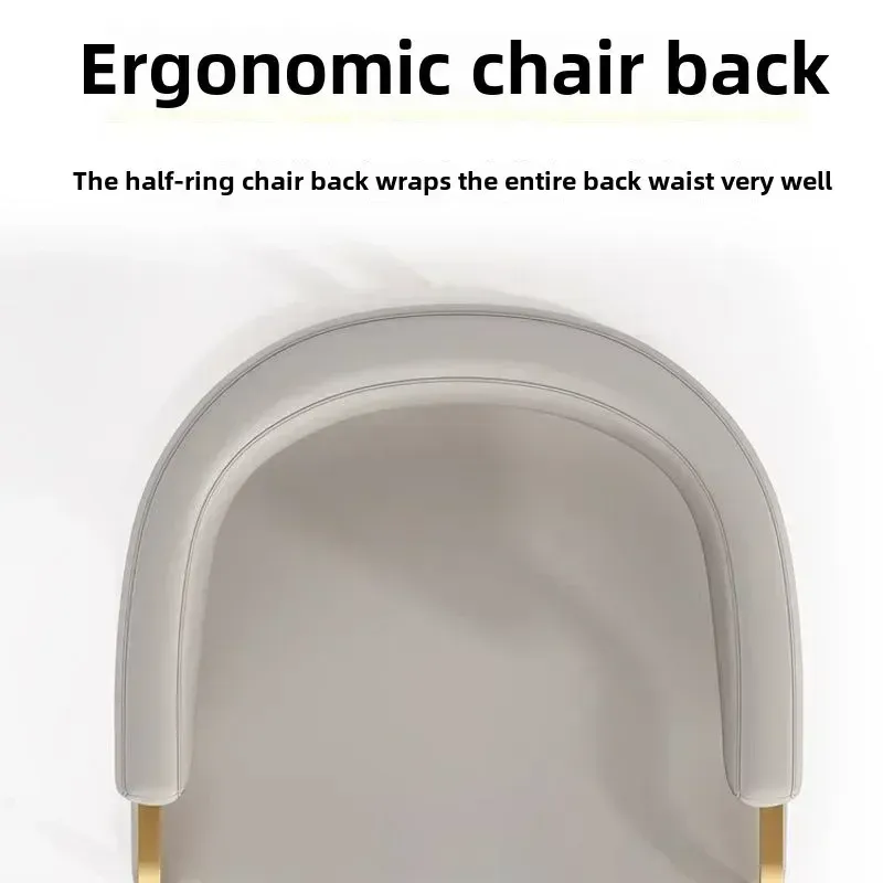 Nordic Style Faux Leather Dining Chair - Comfortable Upholstered Armchair for Makeup, Manicure, Reception, and Mahjong Rooms thumbnail 5