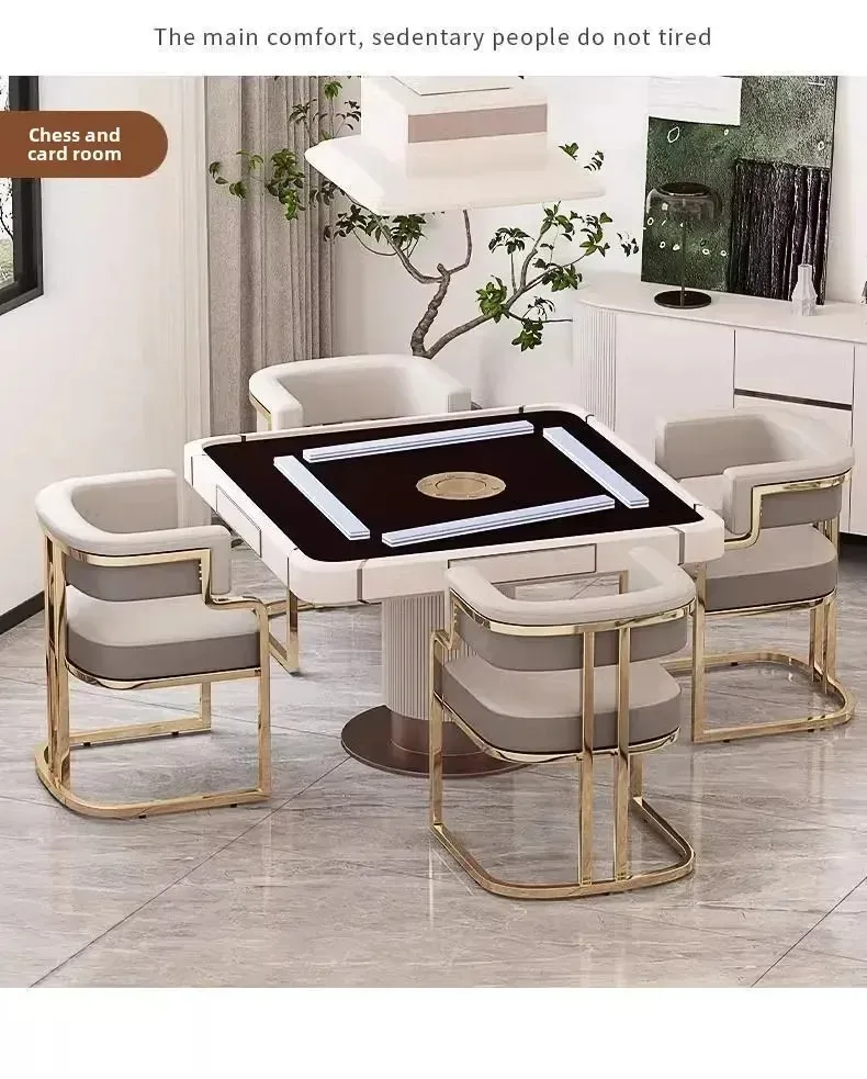 Nordic Style Faux Leather Dining Chair - Comfortable Upholstered Armchair for Makeup, Manicure, Reception, and Mahjong Rooms showcase 14