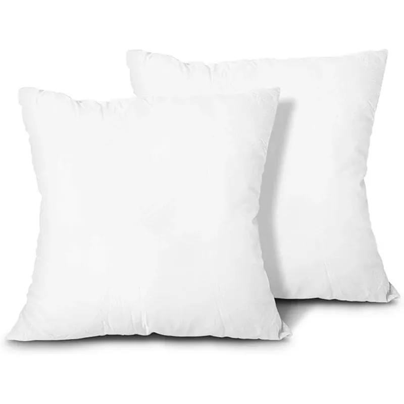 Set of 4 or 2 White 18x18 Inch Decorative Throw Pillow Inserts, Soft Comfortable Cushion Core for Sofa, Bed, Couch - Perfect Home Decor thumbnail 2
