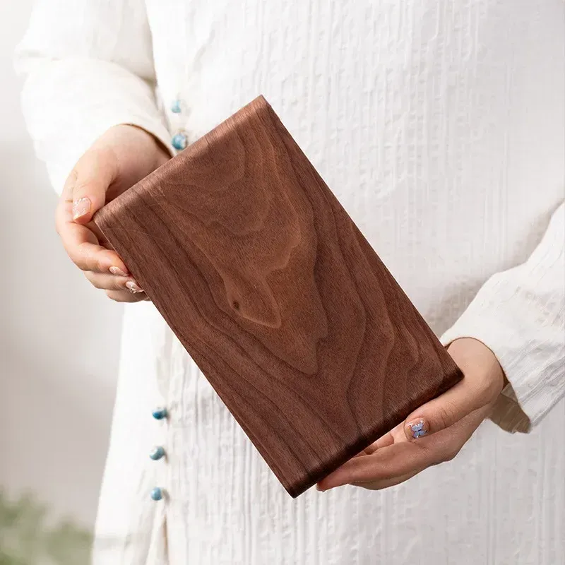 Rectangular Walnut Wood Serving Tray for Coffee Table & Home Decor | Retro Style Heat-Resistant Plate for Tea Sets & Display showcase 7