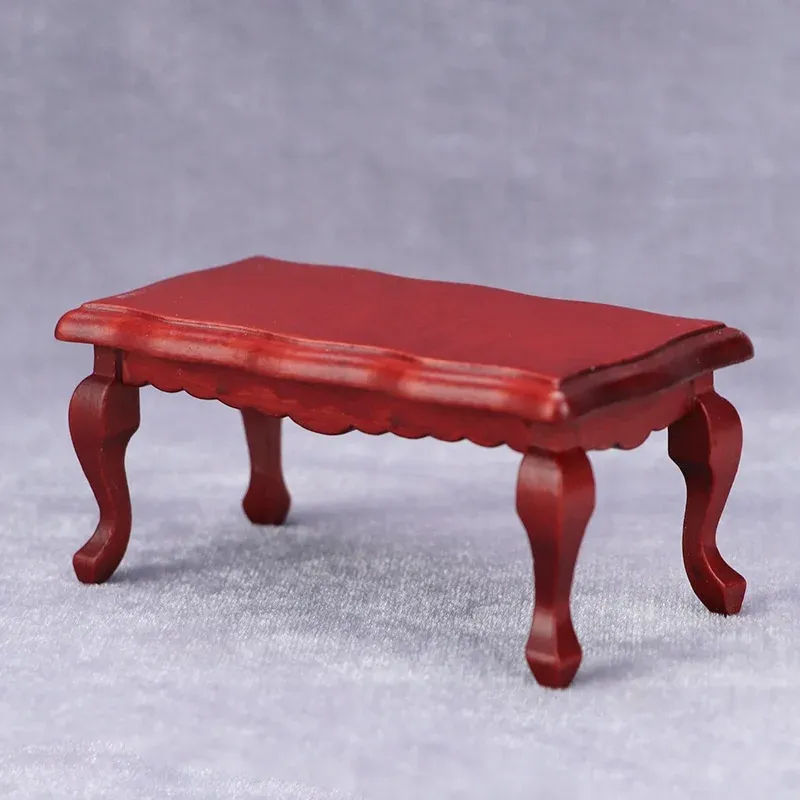 1:12 Scale Miniature Wooden Teatable Coffee Table for Dollhouse Decor, Simulation Micro Landscape Decoration, Realistic Furniture Accessory thumbnail 4