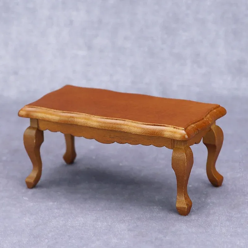 1:12 Scale Miniature Wooden Teatable Coffee Table for Dollhouse Decor, Simulation Micro Landscape Decoration, Realistic Furniture Accessory thumbnail 6