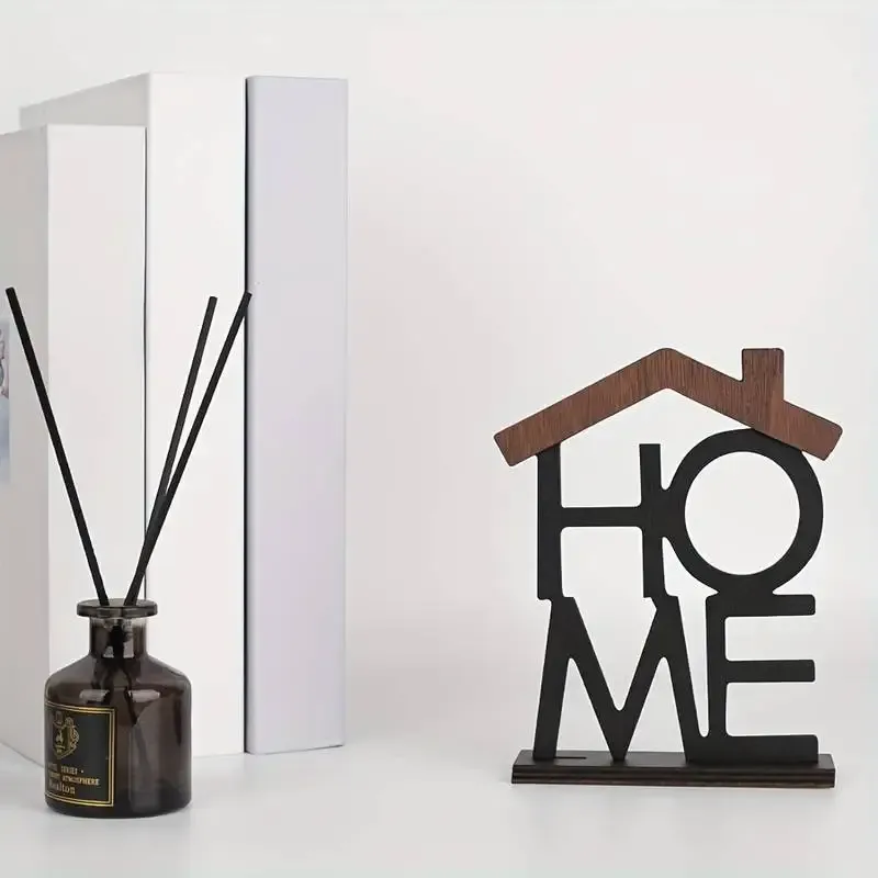 Creative Wooden House Shaped Ornament for Home Decor, Living Room Coffee Table & Wardrobe Display, Unique Housewarming & Birthday Gift thumbnail 6