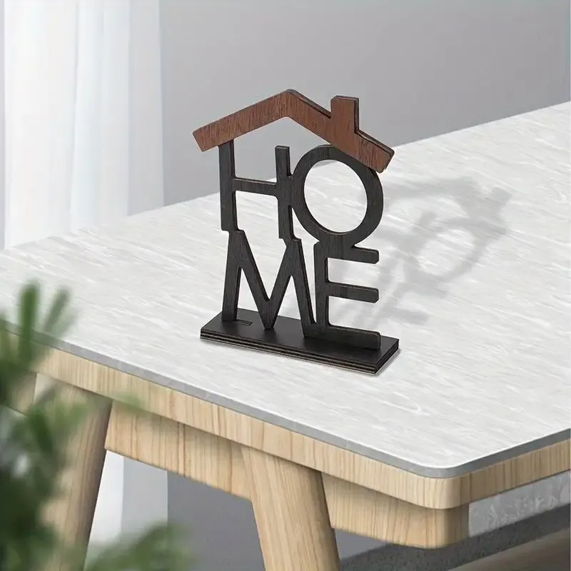 Creative Wooden House Shaped Ornament for Home Decor, Living Room Coffee Table & Wardrobe Display, Unique Housewarming & Birthday Gift showcase 5