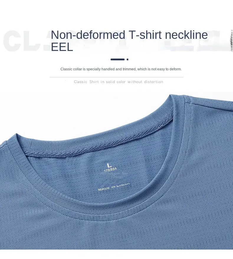 Men's Summer Running T-Shirt, Ice Silk Thin Quick Dry Short Sleeve Top with Reflective Printing, Breathable Fitness Sports Shirt for Active Lifestyles showcase 6