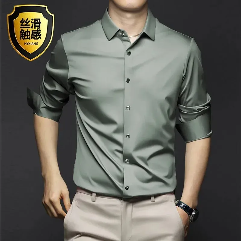 Men's Long Sleeve Non-Iron Dress Shirt - Wrinkle Resistant Business Casual White Shirt for Professional Wear showcase 18
