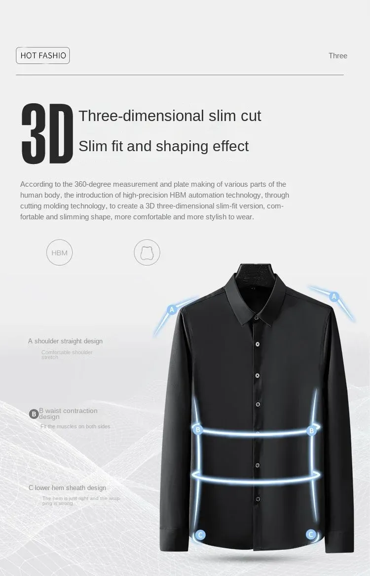 Men's Long Sleeve Non-Iron Dress Shirt - Wrinkle Resistant Business Casual White Shirt for Professional Wear showcase 10
