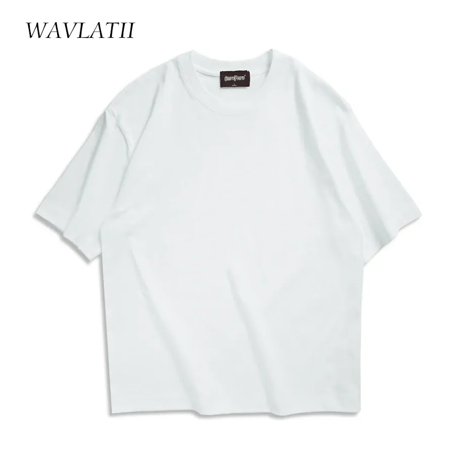 WAVLATII Oversized Summer T-Shirt for Women & Men - Brown Casual Korean Streetwear Tee, Unisex Basic Solid Young Cool Top thumbnail 4