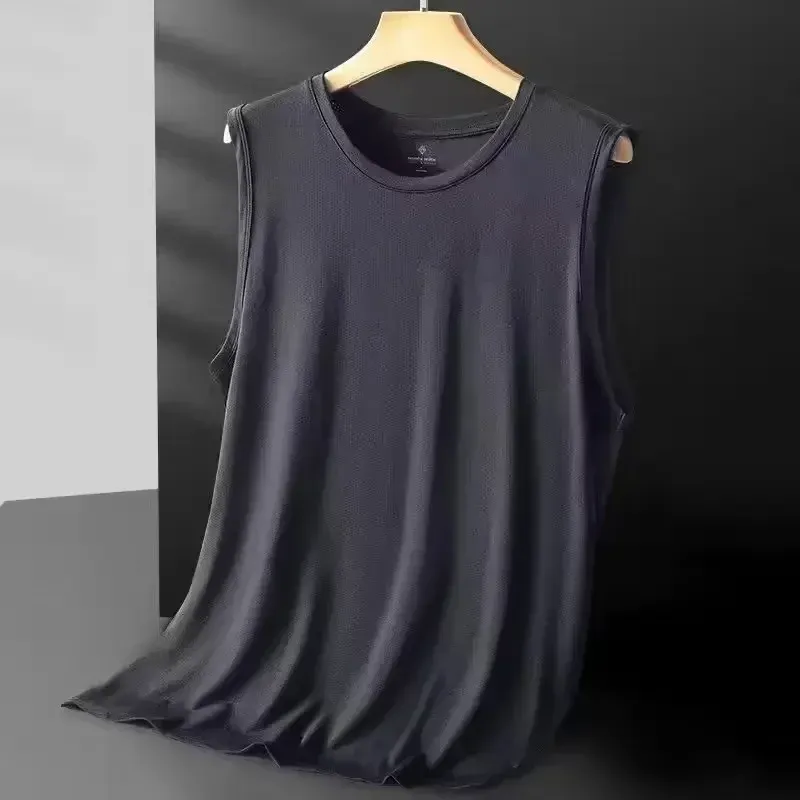 Men's Ice Silk Mesh Vest - Lightweight Sleeveless Sports Tank Top for Summer Casual Fashion Outerwear showcase 3