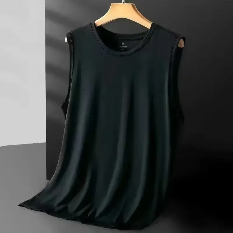 Men's Ice Silk Mesh Vest - Lightweight Sleeveless Sports Tank Top for Summer Casual Fashion Outerwear thumbnail 2
