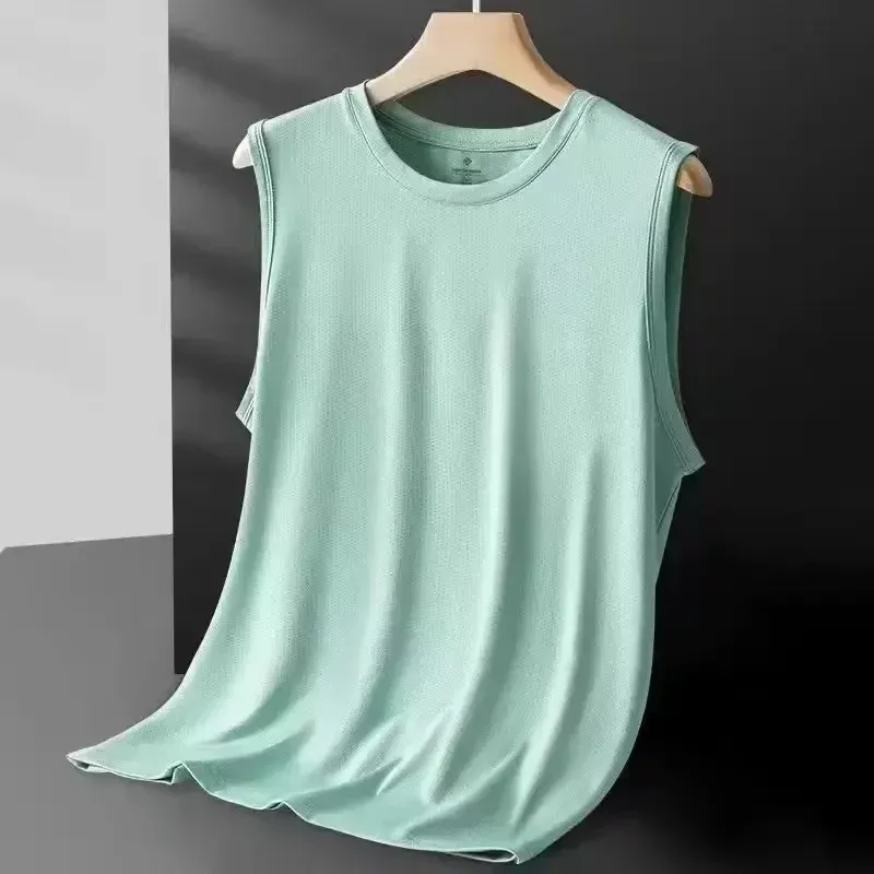 Men's Ice Silk Mesh Vest - Lightweight Sleeveless Sports Tank Top for Summer Casual Fashion Outerwear thumbnail 3