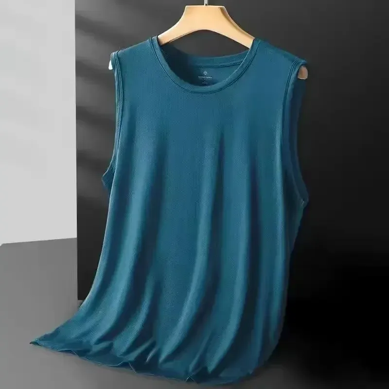 Men's Ice Silk Mesh Vest - Lightweight Sleeveless Sports Tank Top for Summer Casual Fashion Outerwear showcase 1