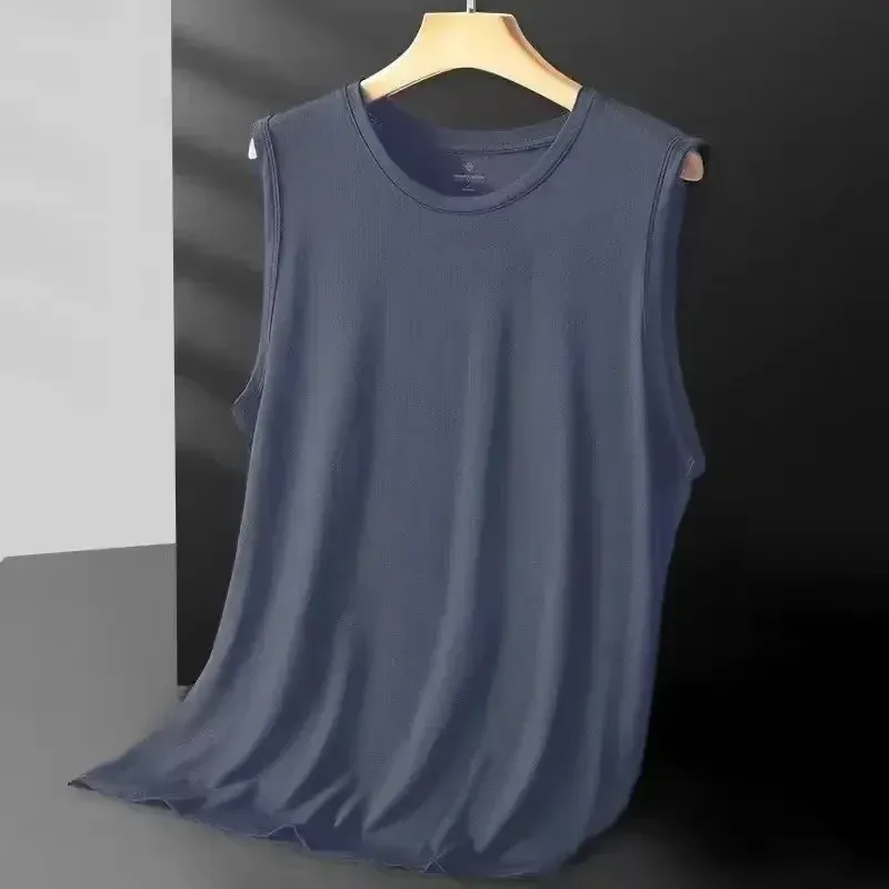 Men's Ice Silk Mesh Vest - Lightweight Sleeveless Sports Tank Top for Summer Casual Fashion Outerwear showcase 8