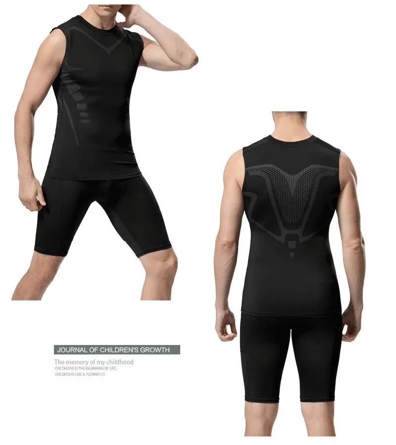 Men's Sci-Fi Print Quick Dry Vest | Casual Round Neck Elastic Sports T-Shirt for Summer Fitness & Beach showcase 4