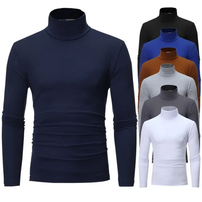 Men's Thermal Long Sleeve T-Shirt Slim Fit High Neck Winter Base Layer Top for Autumn & Winter Warm Apparel thumbnail 1