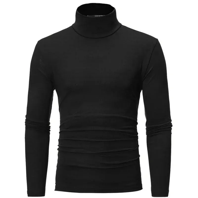 Men's Thermal Long Sleeve T-Shirt Slim Fit High Neck Winter Base Layer Top for Autumn & Winter Warm Apparel thumbnail 2