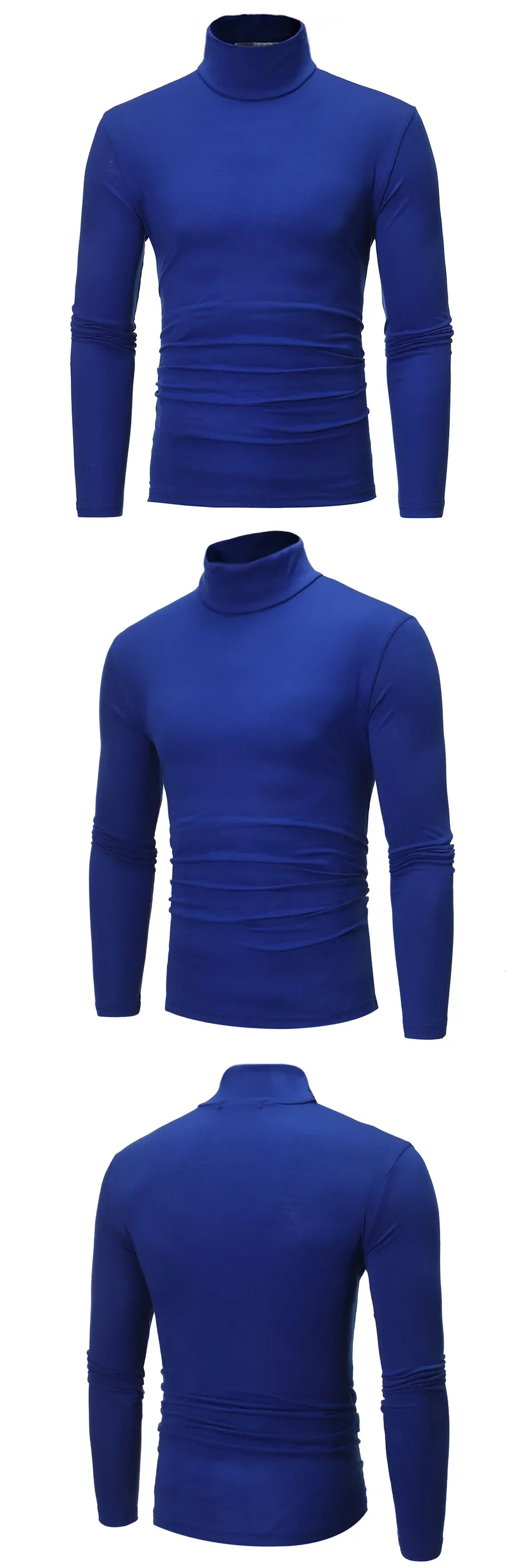 Men's Thermal Long Sleeve T-Shirt Slim Fit High Neck Winter Base Layer Top for Autumn & Winter Warm Apparel showcase 7