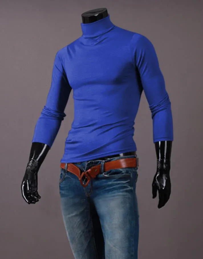 Men's Thermal Long Sleeve T-Shirt Slim Fit High Neck Winter Base Layer Top for Autumn & Winter Warm Apparel showcase 18