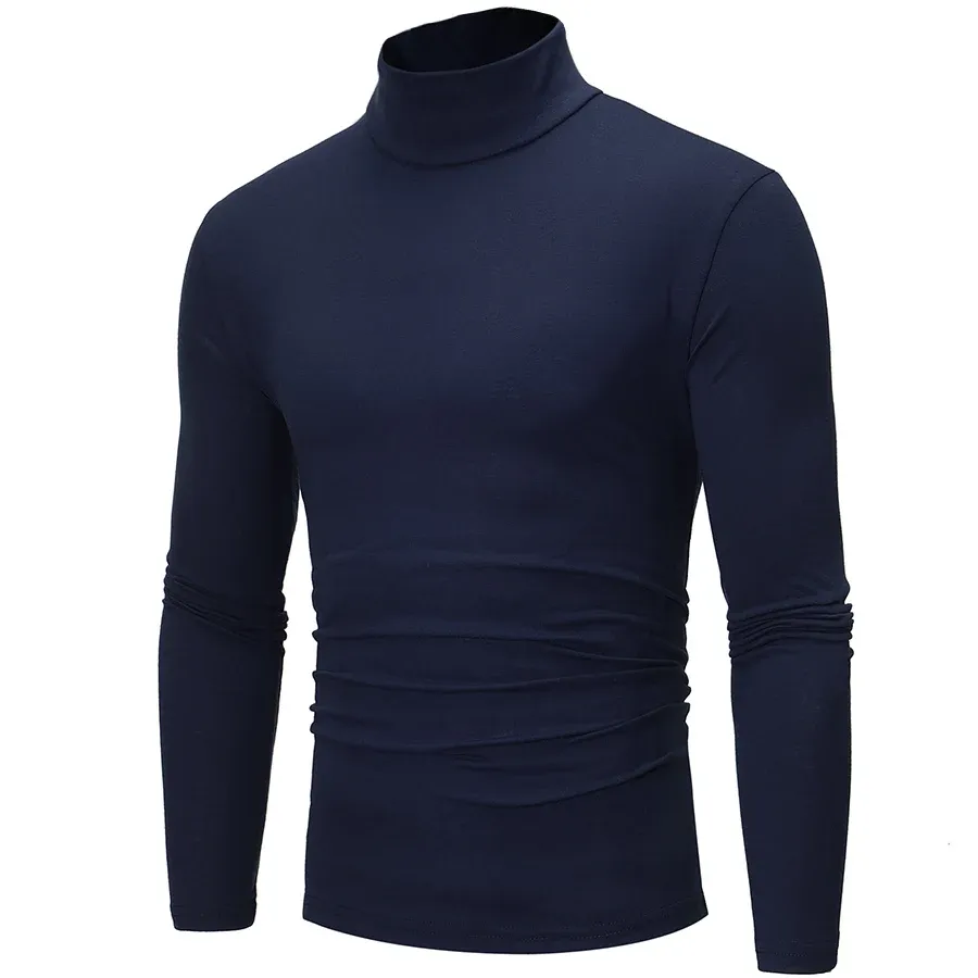 Men's Thermal Long Sleeve T-Shirt Slim Fit High Neck Winter Base Layer Top for Autumn & Winter Warm Apparel showcase 10